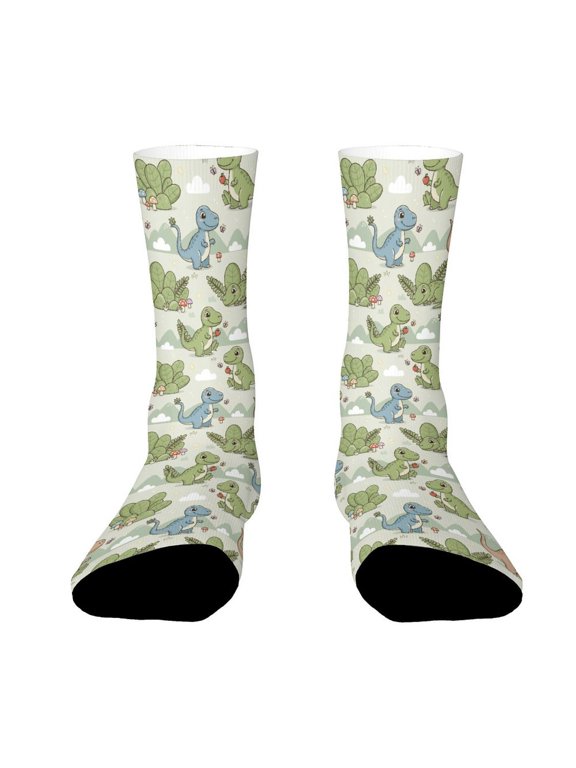 Cactus Cute Allosaurus Funny Novelty Crew Socks for Women Men Sports