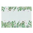 thumbnail image 1 of Cactus Cutting Board, Mexico Style Romantic Tender Blossoms and Barren Heath Natural Vegetation, Decorative Tempered Glass Cutting and Serving Board, Large Size, Green Coral Lavender, by Ambesonne, 1 of 1