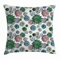 thumbnail image 1 of Cactus Decor Throw Pillow Cushion Cover, Colorful Pattern of Succulent Plants Tropical Foliage Natural Garden Decor, Decorative Square Accent Pillow Case, 16 X 16 Inches, Multicolor, by Ambesonne, 1 of 2