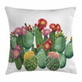 thumbnail image 1 of Cactus Decor Throw Pillow Cushion Cover, Saguaro Barrel Hedge Hog Prickly Pear Opuntia Tropical Botany Garden Plants, Decorative Square Accent Pillow Case, 20 X 20 Inches, Multicolor, by Ambesonne, 1 of 2