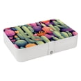thumbnail image 1 of Cactus Decorative PU Leather Jewelry Organizer Box with Removable Compartment: Portable Display Case, 1 of 6