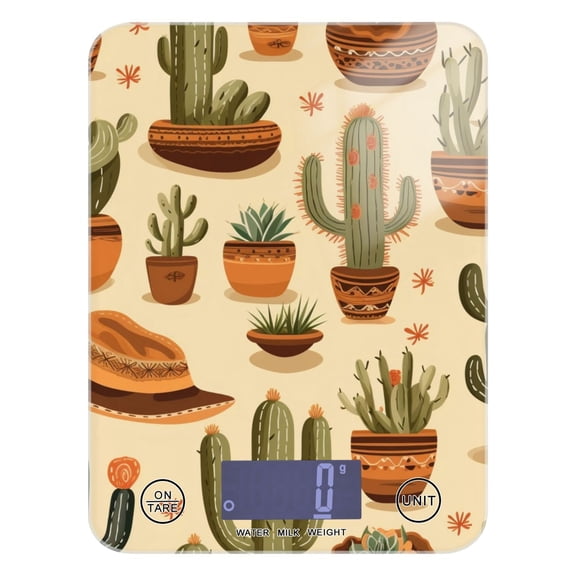 Cactus Denim Hat Food Scale Digital Kitchen Scale Waterproof Tempered Glass Tare Function 11 lb for Baking Cooking Meal Prep