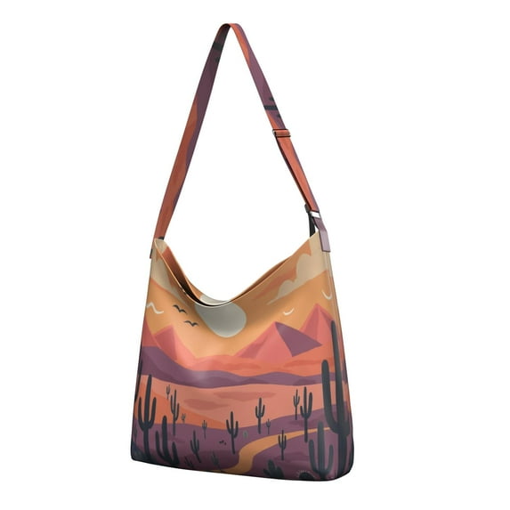 Cactus Desert Canvas Handbag Canvas Shopping Bag Crossbody Phone Bag for Women Men