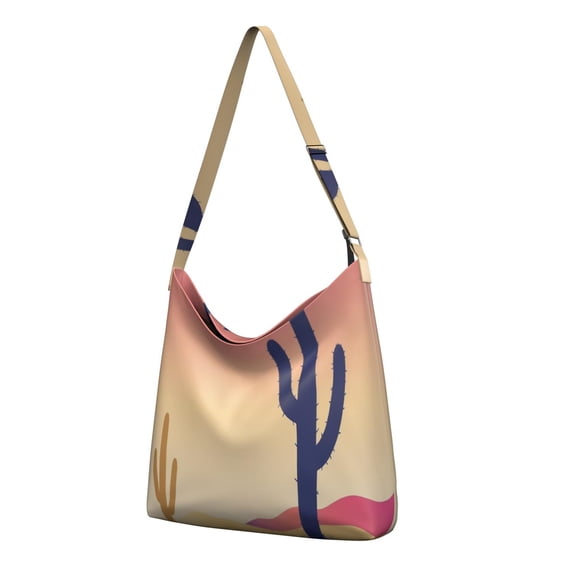 Cactus Desert Canvas Handbag Cross Body Shoulder Purse Bag Tote Women's Handbag for Women Men