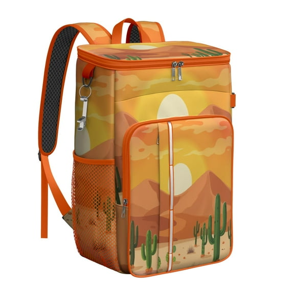 Cactus Desert Cooler Backpack Insulated Waterproof Leak Proof Backpack Cooler Lightweight Lunch Picnic Camping Backpack Cooler for Men Women