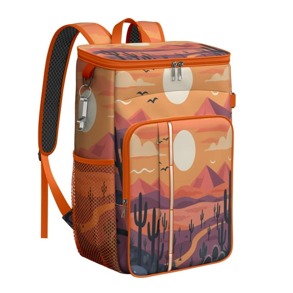 Cactus Desert Cooler Backpack Insulated Waterproof Leak Proof Backpack Cooler Lightweight Lunch Picnic Camping Backpack Cooler for Men Women