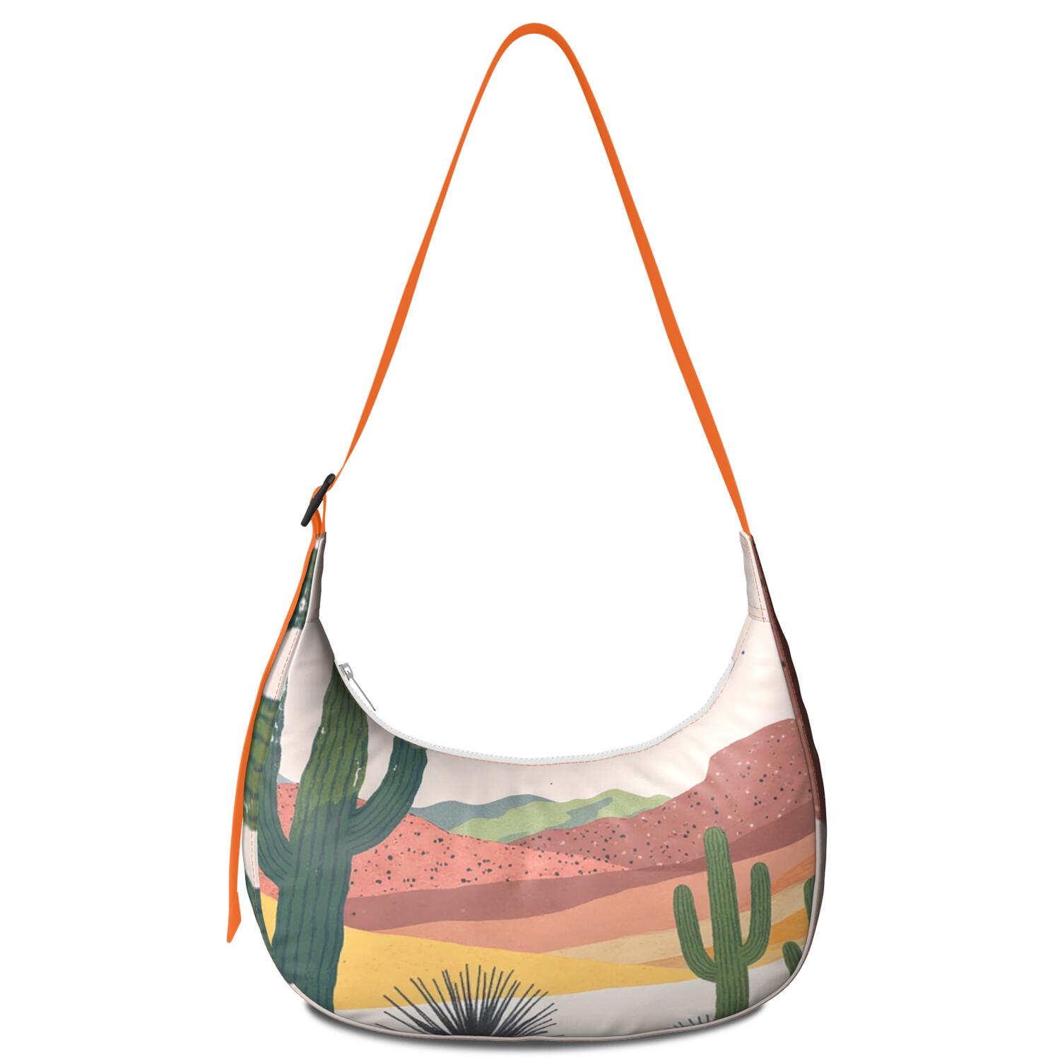 Cactus Desert Crescent Bag Adjustable Strap Bag for Daily Use Everyday Work