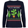 thumbnail image 1 of Cactus Desert Feliz Navidad Ugly Christmas Sweater Ladies' Relaxed Jersey Long-Sleeve Tee Navy 2XL, 1 of 1