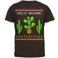 thumbnail image 1 of Cactus Desert Feliz Navidad Ugly Christmas Sweater Mens T Shirt Brown SM, 1 of 1