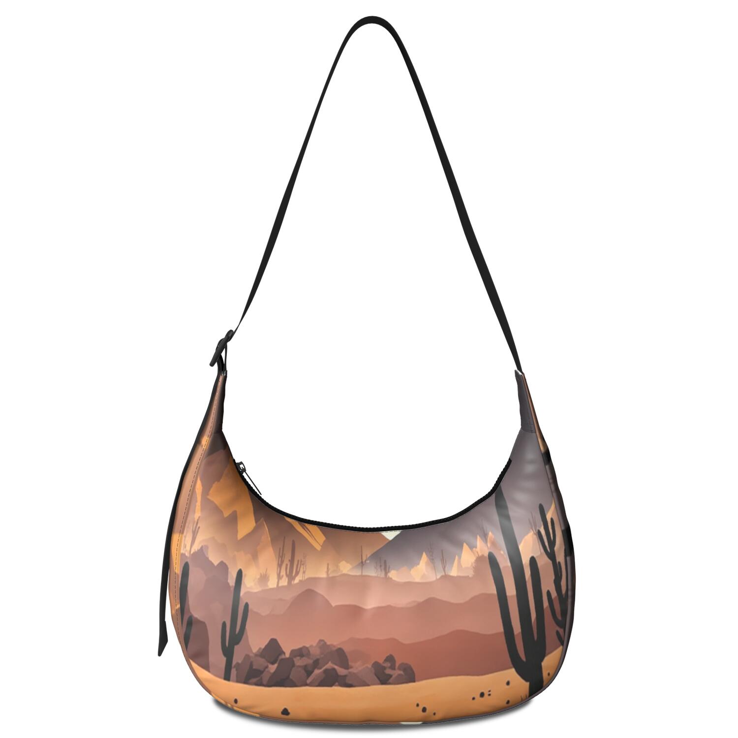 Cactus Desert Shoulder Bag Nylon Bag for Travel Vacation Shopping Hiking Cycling Gym