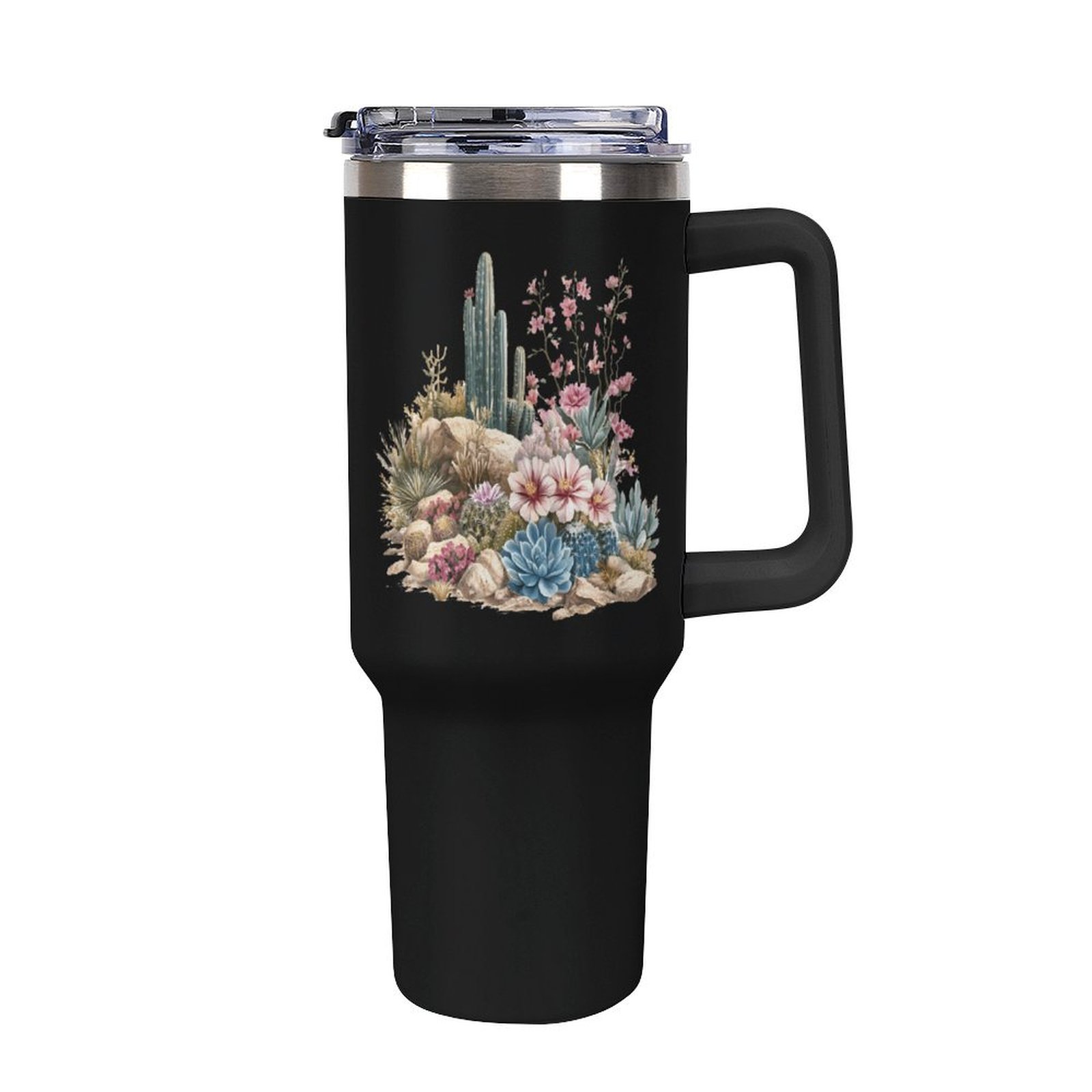 Cactus Desert Succulent Plant 40 oz Tumbler with Handle and Straw ...