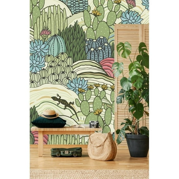 Cactus Desert Wallpaper Peel-and-Stick - 125"W x 125"H