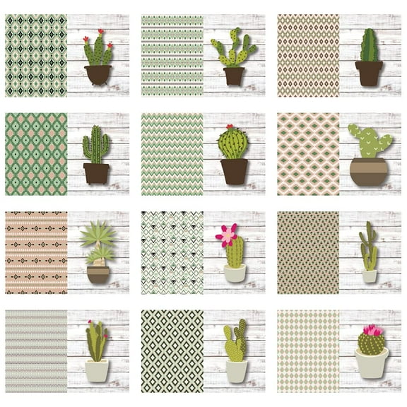 Cactus Designs All-Occasion Blank Note Greeting Cards | 12 Pack Assortment Bulk Variety Set (4x6)