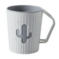 thumbnail image 1 of Miyuadkai Cactus Double-Layer Thickened Mouthwash Cup White A, Wheat Lightweight Cup Biodegradable Mug Plastic Tumbler for Water, a Cup, 1 of 9