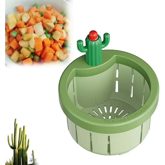 Cactus Drain Catcher, 2025 Upgraded Self-Cleaning Kitchen Sink Drain Strainer with Automatic Dumping Basket, Universal Anti-Clogging Sink Stopper Filter for Kitchen Sink