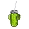 thumbnail image 1 of Evergreen Garden Cactus Drinkware w/ straw, 13 OZ, Green, 1 of 1