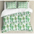 thumbnail image 1 of Cactus Duvet Cover Set Queen Size, Hand Drawn Style Artwork Different Cactuses Floristics Mexican Summer Pastel Tones, Decorative 3 Piece Bedding Set with 2 Pillow Shams, Multicolor, by Ambesonne, 1 of 3