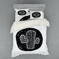 thumbnail image 1 of Ambesonne Cactus Bedding Set 4 Pcs, Saguaro Plant Theme, Queen, Black White, 1 of 2