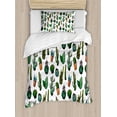 thumbnail image 1 of Cactus Duvet Cover Set, Sketchy Spiked Mexican Garden Foliage Boho Hand Drawn Style Line Art Cacti in Pots, Decorative 2 Piece Bedding Set with 1 Pillow Shams, Twin Size, Multicolor, by Ambesonne, 1 of 3