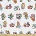 thumbnail image 1 of Cactus Fabric by the Yard, Graphic Art Creative Hand-drawn Succulent Desert Plant on Color Splashes, Upholstery Fabric for Dining Chairs Home Decor Accents, 10 Yards, Multicolor by Ambesonne, 1 of 4