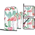 thumbnail image 1 of Cactus Flamingo Rose Flowers Oven Mitts and Pot Holders Sets for Kitchen 4 Pcs 7"X11" Heat Resistant Baking Cooking, 1 of 6