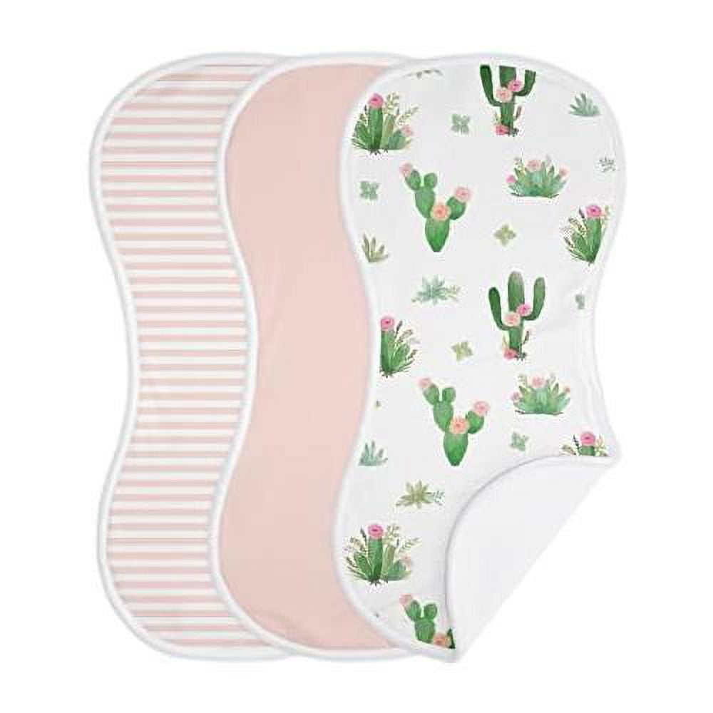 Cactus Floral Baby Girl Absorbent Burp Cloths For Infant Newborn And