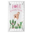 thumbnail image 1 of Sweet Jojo Designs Cactus Floral Pink Green and White Photo Op Fitted Crib Sheet, 1 of 2