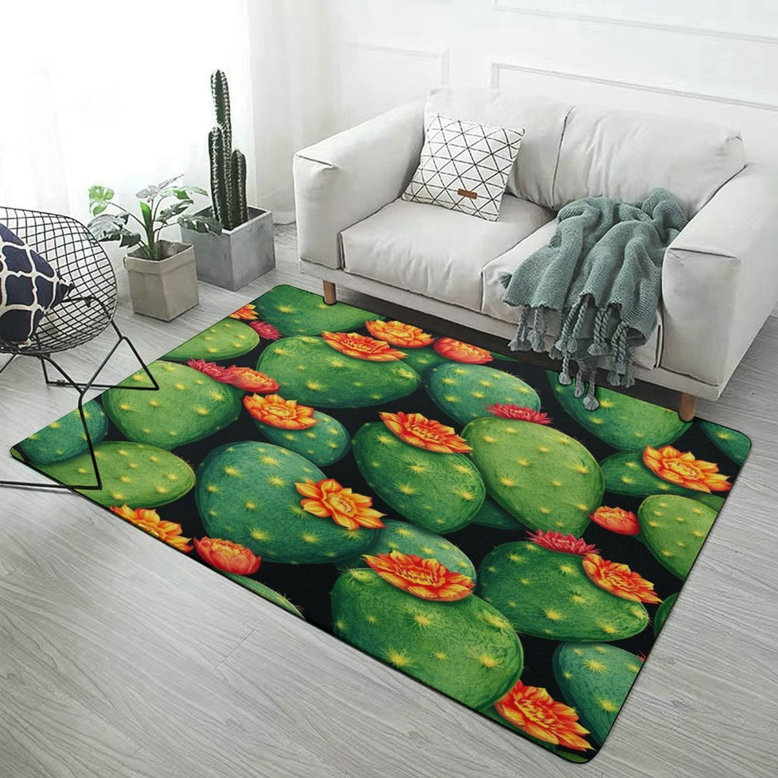 Cactus Flower Bloom Carpets for Living Room Luxury Rations Sofa Table ...