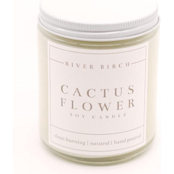 Cactus Flower Scented Candle | Premium, All-Natural, Non-Toxic, Soy | 8.5oz 40 Burn Time | Cozy Relaxing Gifts for Home