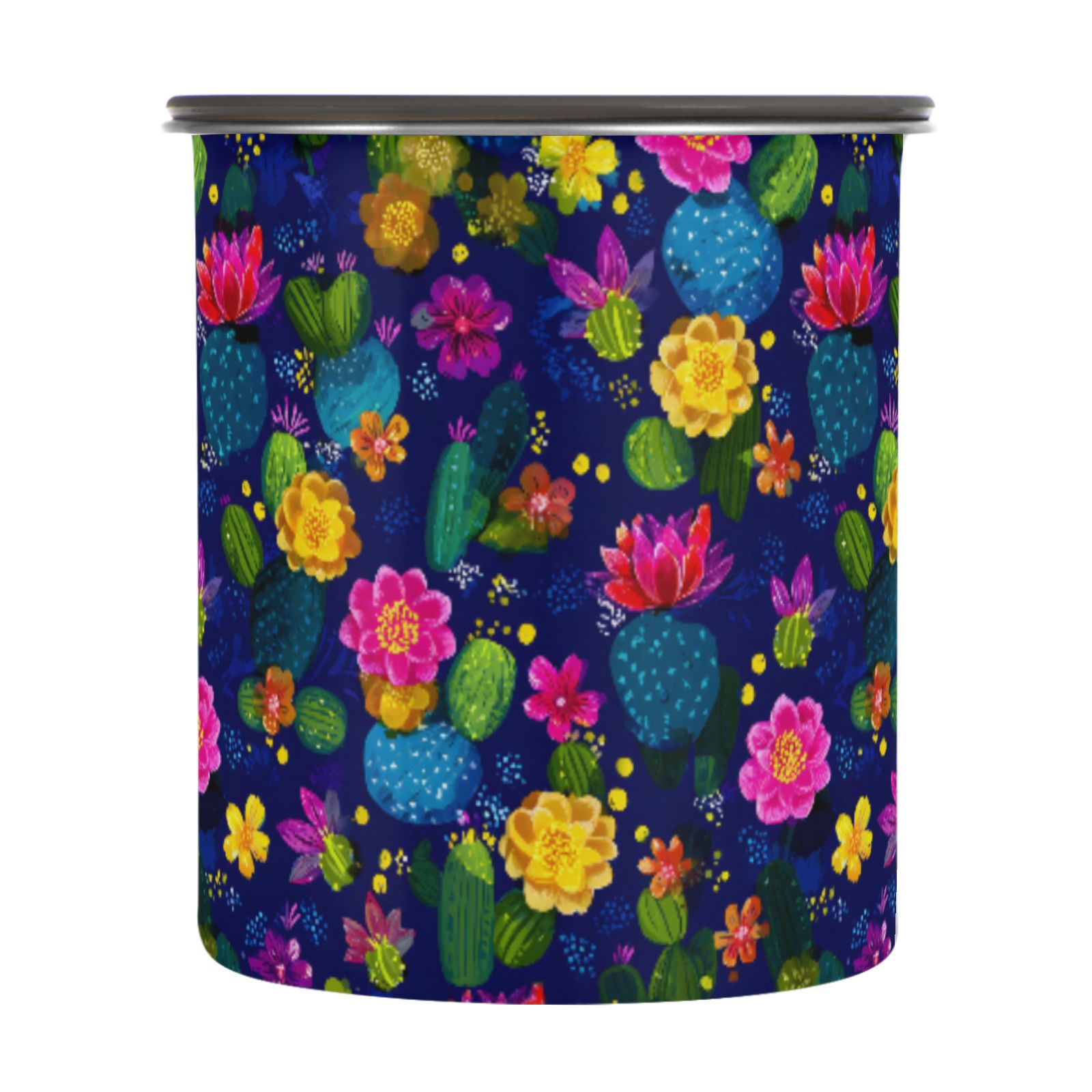 Cactus Flowers Cacti Airtight Coffee Bean Canister 30oz Food Storage Containers with Lids For Gournd, Tea, Sugar, Flour, Rice, Cereal, Candy Cookie Jar