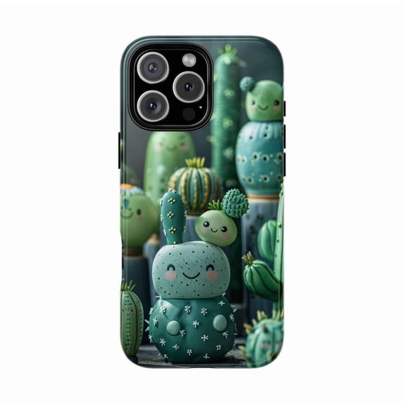 Cactus Friends iPhone Case Cute Cartoon Desert Plants Fun Art for iPhone 17 16 15 14 13 12 11 Pro Max