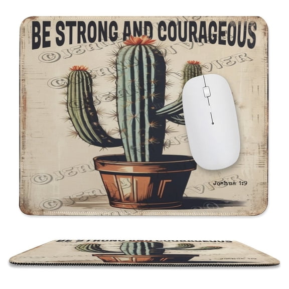Cactus Gaming Mouse Pad Custom, Rustic Mouse Pads for Wireless Mouse Desk Accessories,Small Mouse Pads for Desk,Stitched Edge Mousepad with Non-Slip Rubber Base 10"x12"