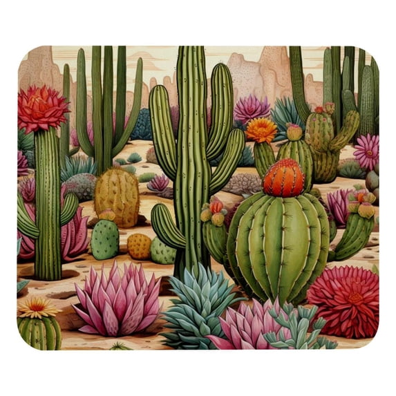 Cactus Gaming Mouse Pad, Desk Mat, 8.3x9.8 Inch, Non-Slip Rubber Bottom, Printed, Suitable for Office and Gaming