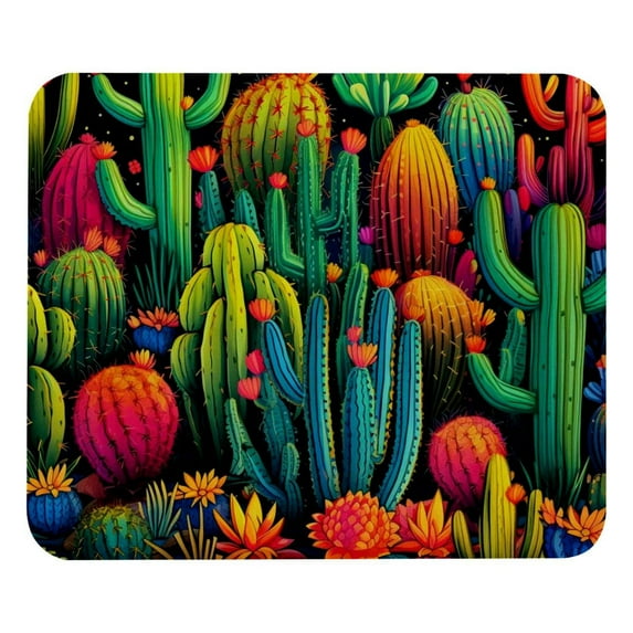 Cactus Gaming Mouse Pad Desk Mat Desk Pad, Non-Slip Rubber Bottom, Printed, Square 8.3x9.8 Inch - Suitable for Office and Gaming