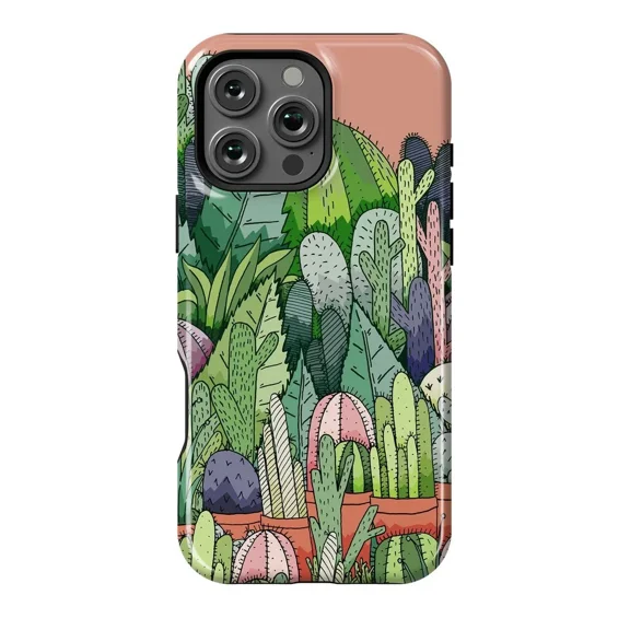 Cactus Garden Aesthetic Gift Protective Case for iPhone 11 12 13 14 15 16 17 Pro Max