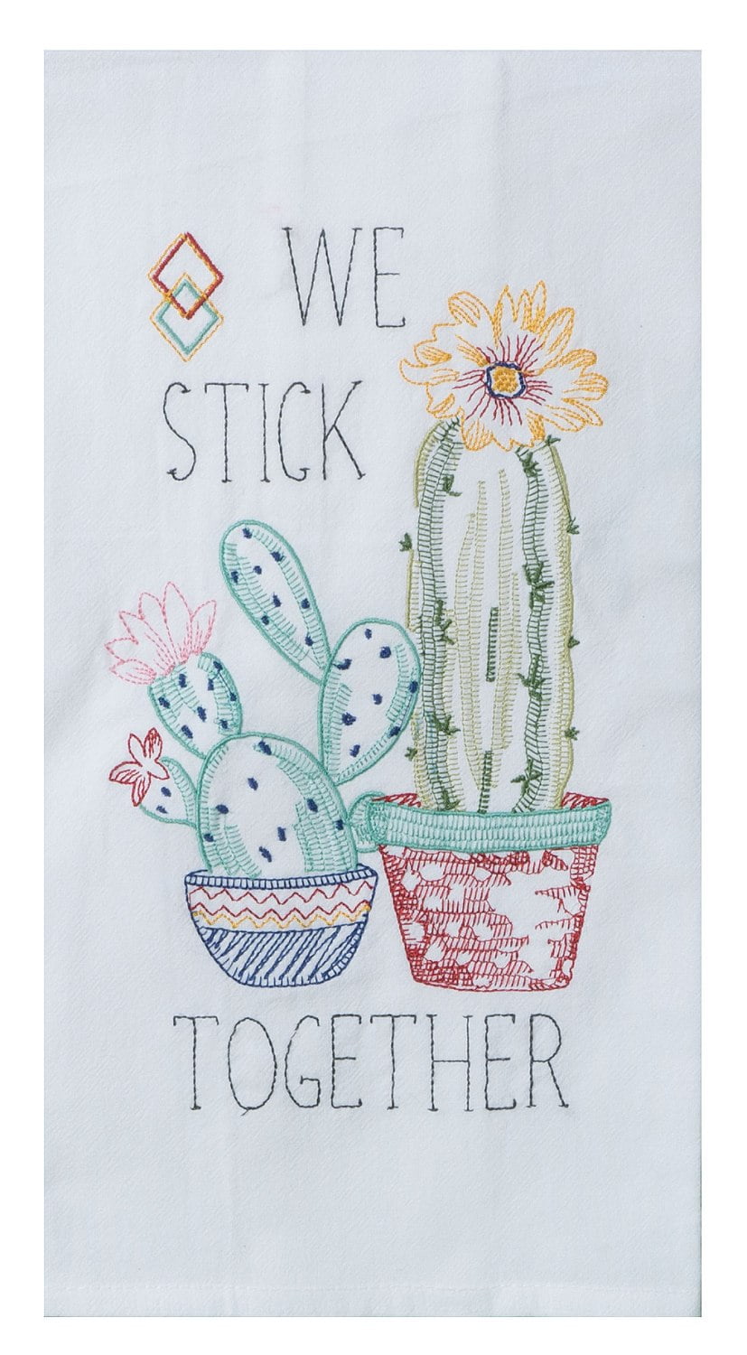 Can't Touch This Towel Cactus Home Collection White Green New