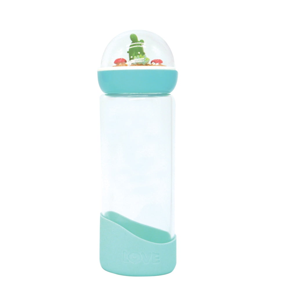 Cactus Glass Water Bottle | Blue