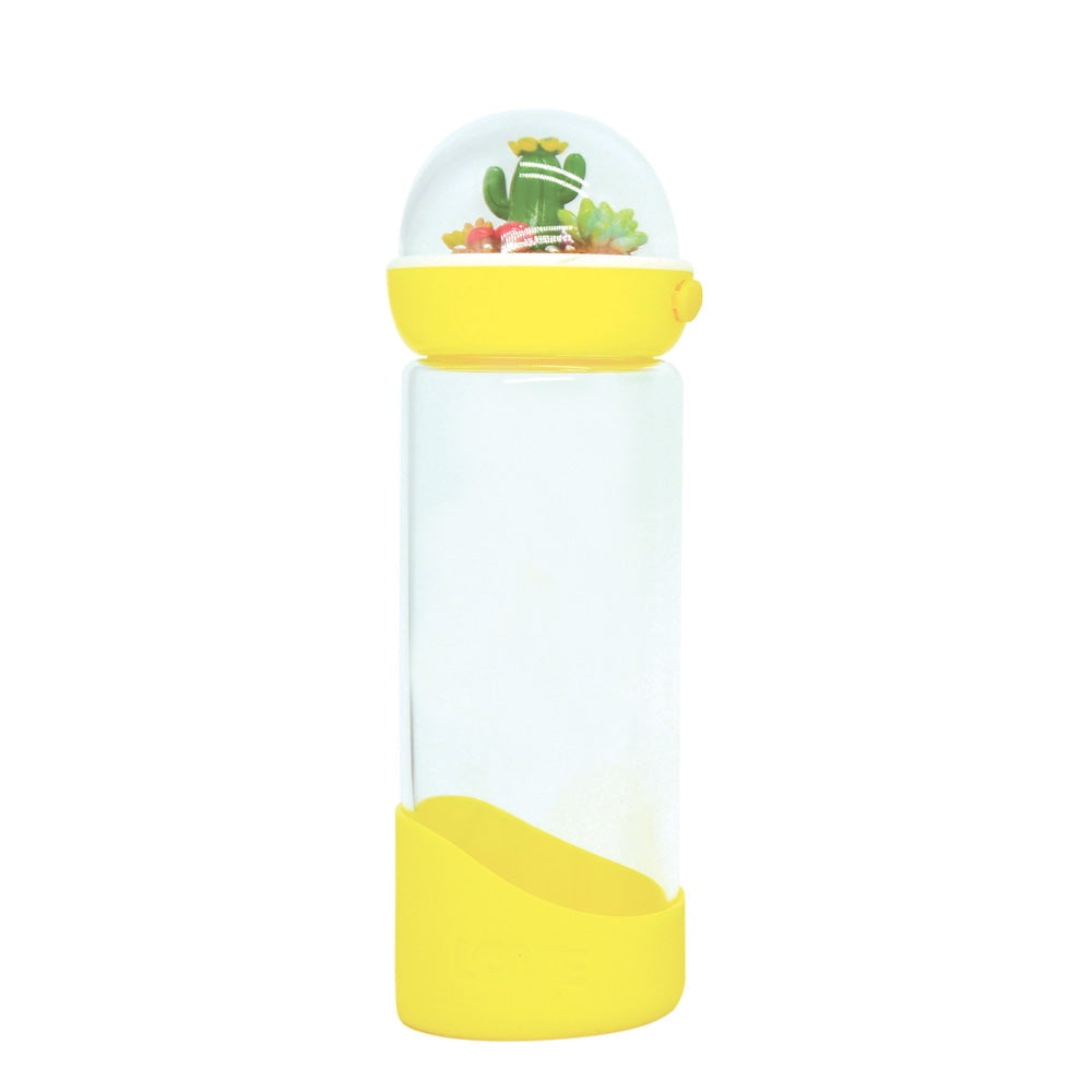 Cactus Glass Water Bottle | Yellow