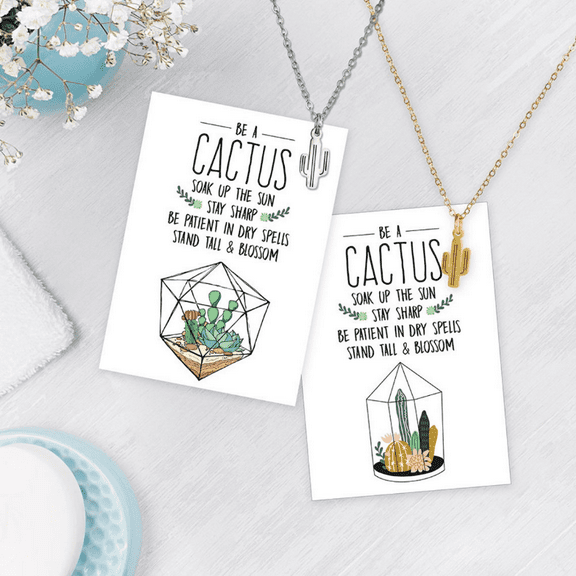 Cactus Gold Colored Necklace by Lifebeats