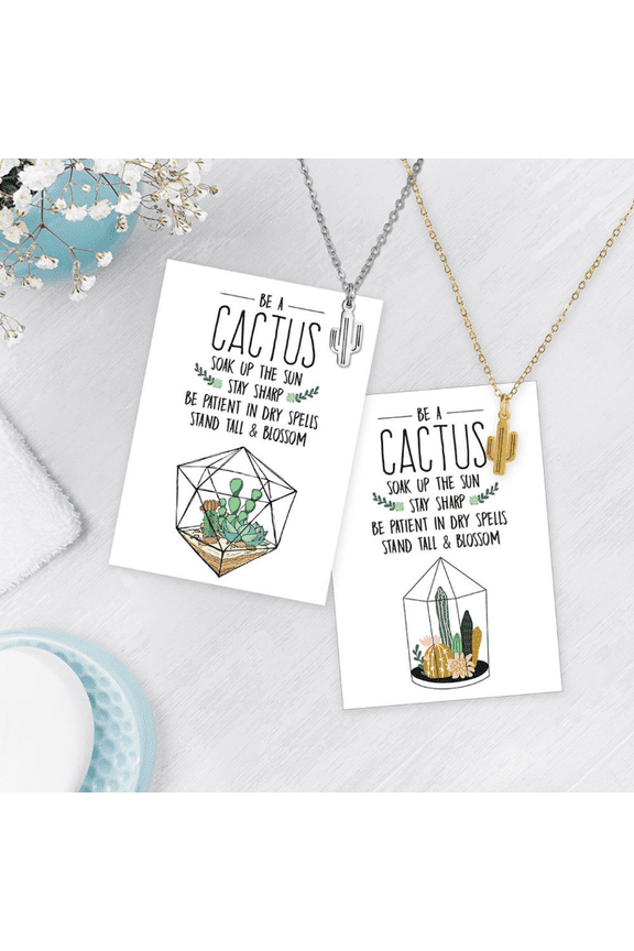 Cactus Gold Colored Necklace by Lifebeats