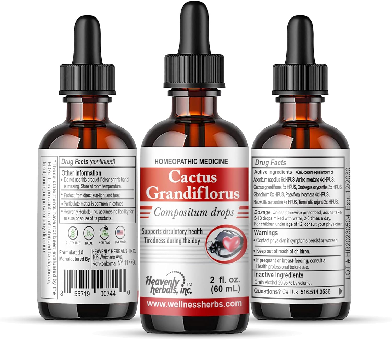 Cactus Grandiflorus Drops Contains Rauvolfia Serpentina Extract