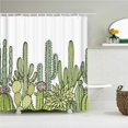 thumbnail image 1 of Cactus Green Plant Shower Curtain Bathroom Waterproof Polyester Leaves 3D Printing Curtains for Bathroom Shower Curtains, 1 of 5