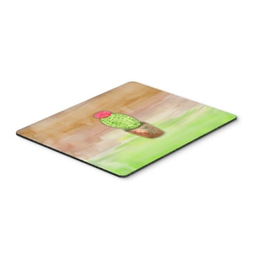 Cactus Green and Brown Watercolor Mouse Pad Hot Pad or Trivet
