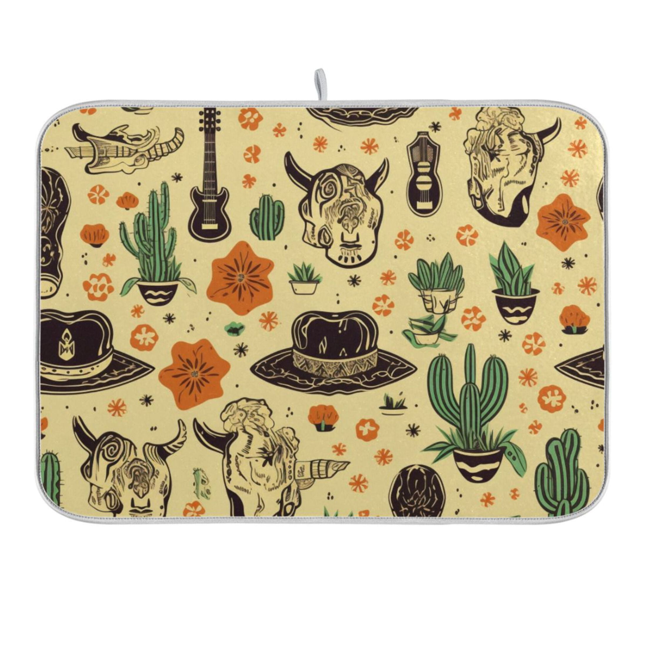 Cactus Hat Guitar Stone Dish Drying Mat for Kitchen Counter 16x18 In ...