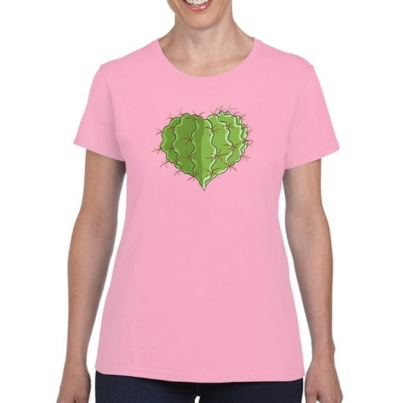 Cactus Heart T-Shirt Women -Engin Selcuk Designs, Female 4X-Large