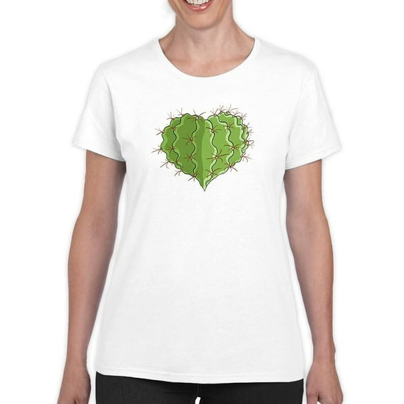 Cactus Heart T-Shirt Women -Engin Selcuk Designs, Female Large