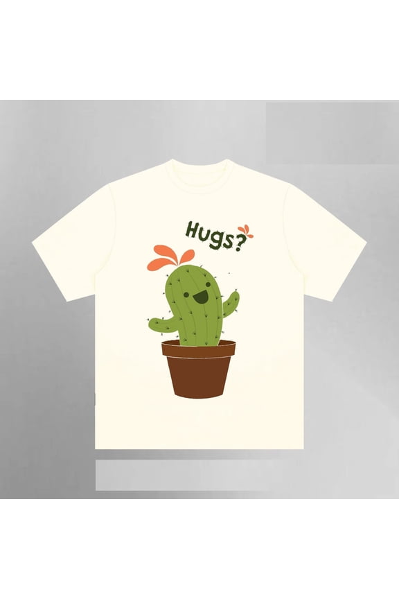 Cactus Hugs Shirt, Cute Succulent Vibes, Gen Z Trending Style, Plant Lover Gift, Funny 2025 Aesthetic