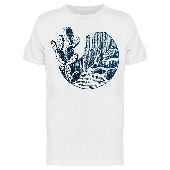 Cactus In Dry Desert Graphic T-Shirt Men -Image by Shutterstock, Male x-Large