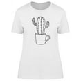 thumbnail image 1 of Cactus In Line Art T-Shirt Women -Image by Shutterstock, Female Large, 1 of 2
