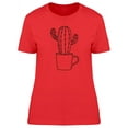 thumbnail image 1 of Cactus In Line Art T-Shirt Women -Image by Shutterstock, Female Small, 1 of 2